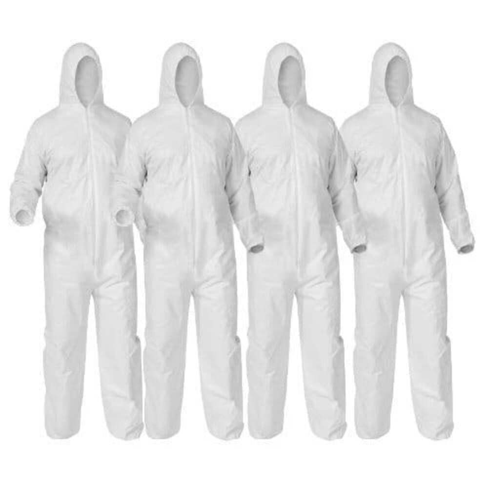 PRO-SAFE Polypropylene Heavy Duty Coveralls With Hood Qty 25 SZ 3XL White